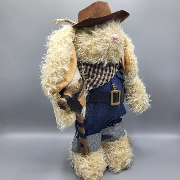 Vtg DanDee Easter Bunny Standing Rabbit Plush Western Cowboy Cow Bunny Plush 16" - Picture 12 of 16